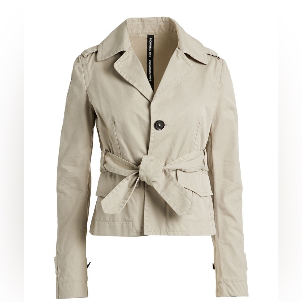 Dsquared2 Khaki Short Trench Coat